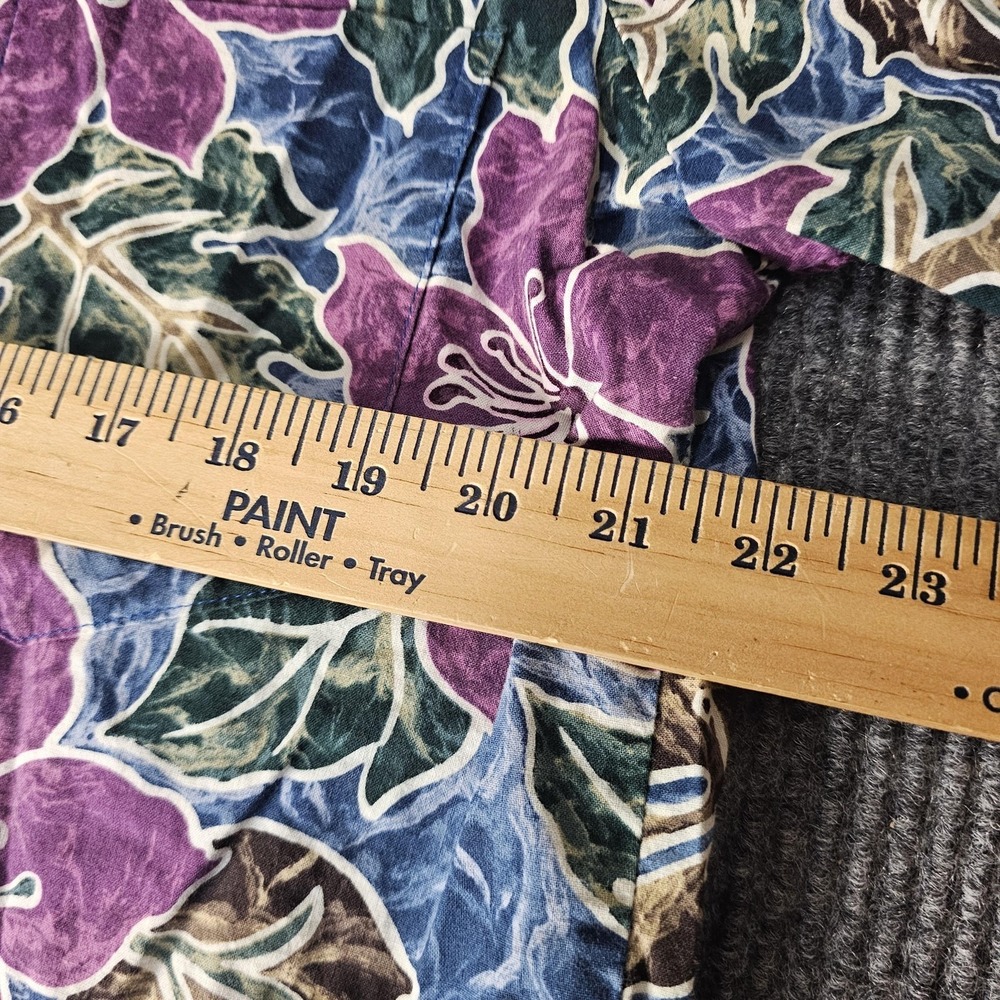 Hilo Hattie Shirt Mens Large Multicolor Hawaiian Floral Aloha Button Front - Picture 8 of 10